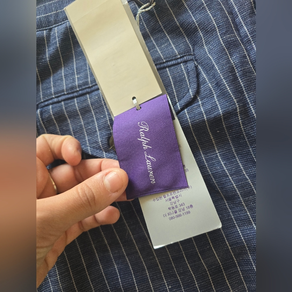 Ralph Lauren Size 34 Spring Blue/cream Pants - Picture 10 of 12